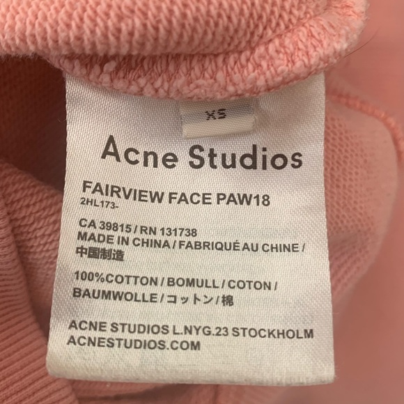 Acne Studios Size XS Fairview Face Paw Emoticon Pink Sweater - Picture 8 of 13